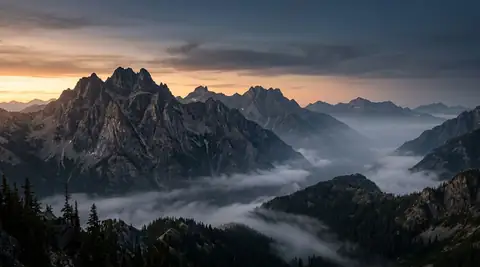 Cinematic Mountain peaks